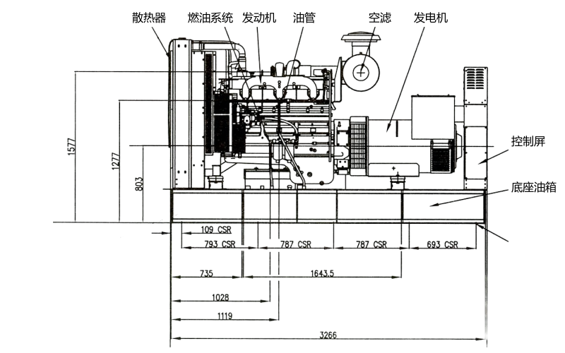 C275D5康明斯柴油發電機組結構側視圖.png