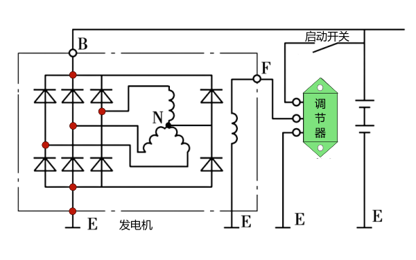 八管硅整流發電機電路示意圖.png