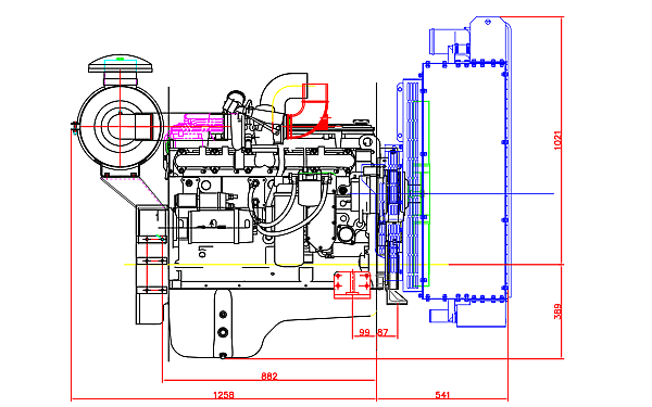 6LTAA8.9-G2東風康明斯發(fā)動機外形尺寸側視圖.png