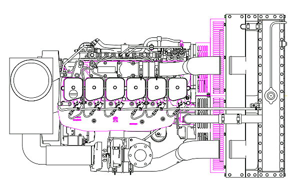 QSB5.9-G30東風(fēng)康明斯發(fā)動機(jī)外形尺寸平面圖.png