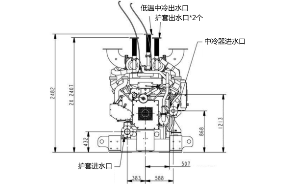 康明斯發電機組進出水口管道位置圖.png