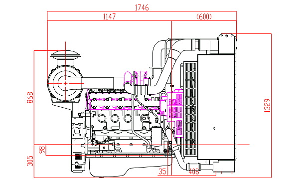 QSB6.7-G31東風康明斯發動機外形尺寸側視圖.png