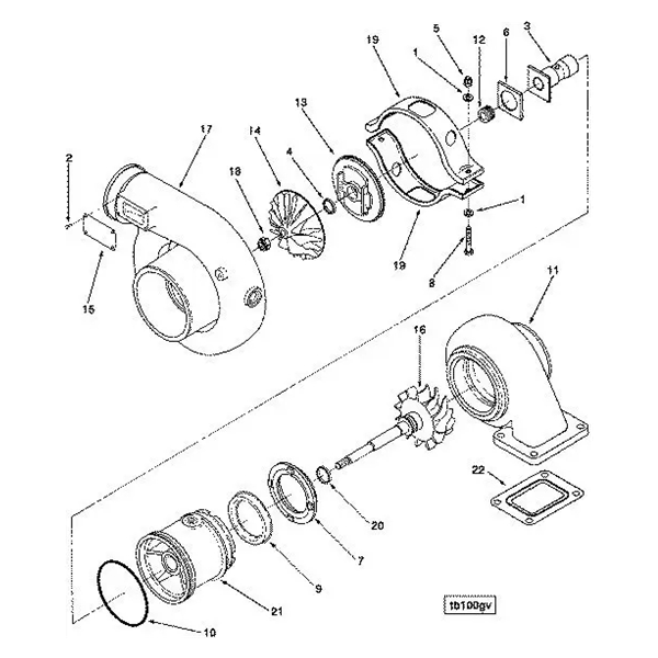 增壓器裝配零件圖-柴油發(fā)電機(jī)組.png