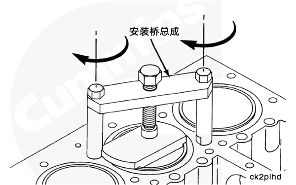 柴油發電機缸套突出量測量步驟-安裝橋總成、缸蓋螺釘.png