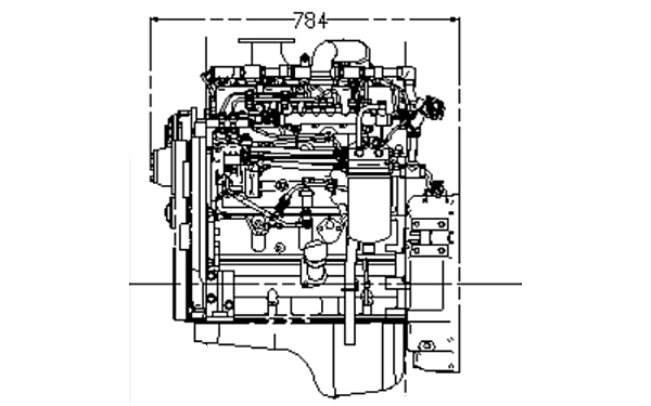 QSB3.9-G31東風(fēng)康明斯發(fā)動(dòng)機(jī)外形右視圖.png