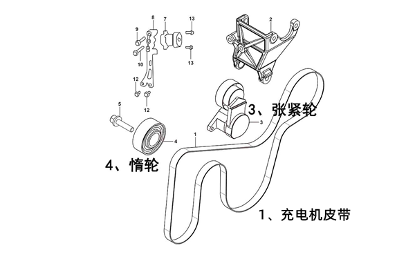 充電機皮帶零件圖-柴油發電機組.png