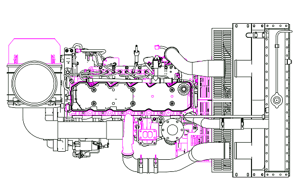 QSB6.7-G31東風康明斯發動機外形尺寸平面圖.png