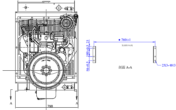 6CTA8.3-G2東風康明斯發動機外形尺寸后視圖.png