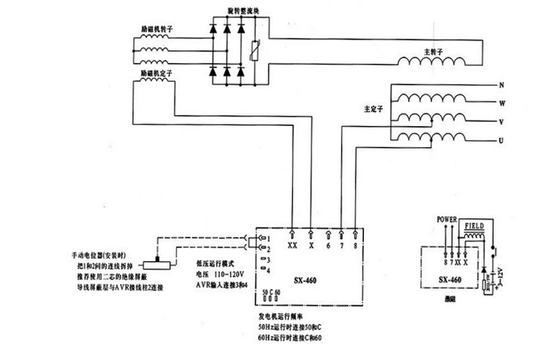 SX460調壓板接線圖-康明斯柴油發電機組.png