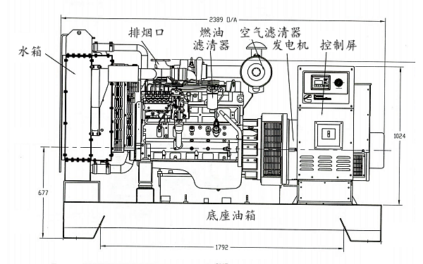 C140D5康明斯發(fā)電機組側面結構圖.png