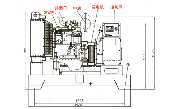 50KW康明斯發電機組側面圖.png