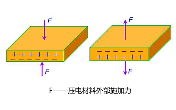 壓電材料外部施加力F示意圖.png