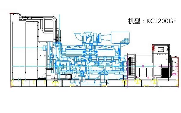 KTA50-GS8康明斯柴油發(fā)電機(jī)組總裝側(cè)面圖.png