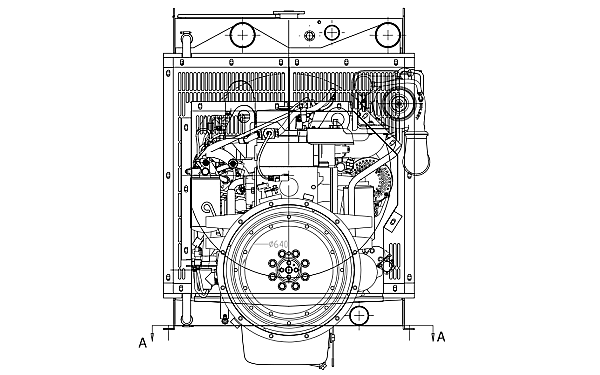 QSB5.9-G3東風康明斯發動機外形尺寸后視圖.png