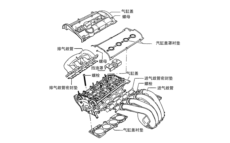 氣缸蓋零件分解圖-康明斯柴油發(fā)動機.png