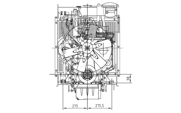 4BTA3.9-G11東風(fēng)康明斯發(fā)動機外形尺寸后視圖.png