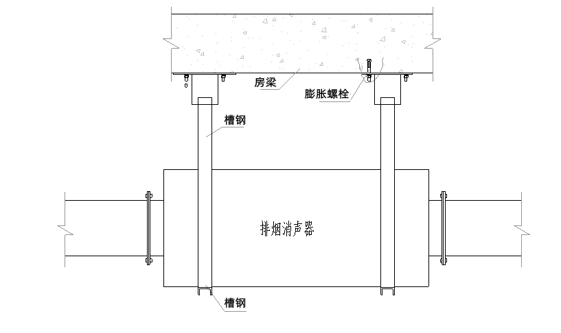 消聲器安裝圖-柴油發(fā)電機組.png