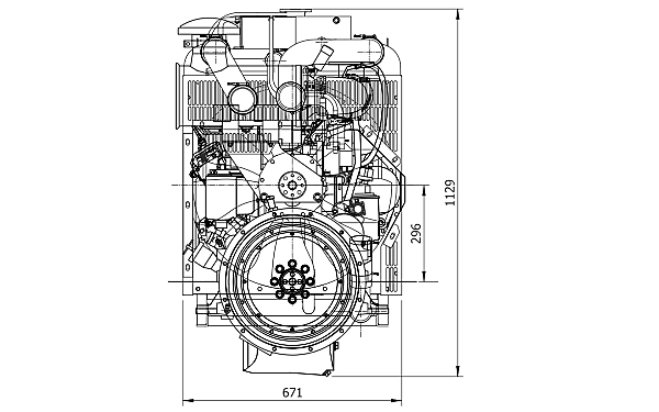 4BTAA3.9-G3東風康明斯發(fā)動機外形尺寸后視圖.png